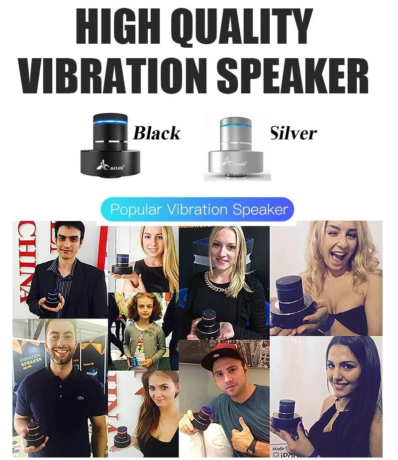 Adin 26w Metal Vibration Bluetooth Speaker Resonance Touch Stereo Bass Mini Portable Wireless Subwoofer Mic Speakers For Phone