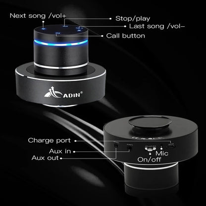 Adin 26w Metal Vibration Bluetooth Speaker Resonance Touch Stereo Bass Mini Portable Wireless Subwoofer Mic Speakers For Phone