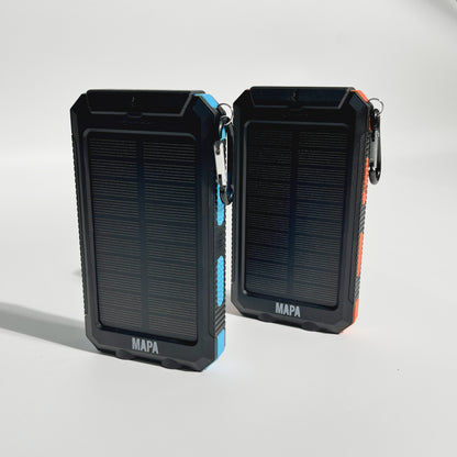 Waterproof 20,000mAh Solar Power Bank: Fast Charging, Portable LED Charger.