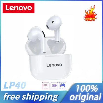 Original Lenovo LP40 Wireless Bluetooth Earphones Control Touch Earbuds Long Standby Microphone Earpods Headphones 2024