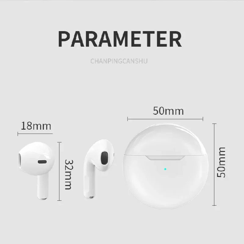 Original Air Pro 6 TWS Wireless Bluetooth Earphones Mini Pods Pro6 Earbuds Earpods Handfree Headset For Xiaomi Apple Headphones