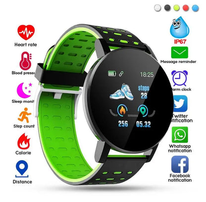 119 Plus Smart Bracelet Blood Pressure Waterproof Round Smartwatch Men Women Sport Fitness Tracker Monitor Watch For Android Ios