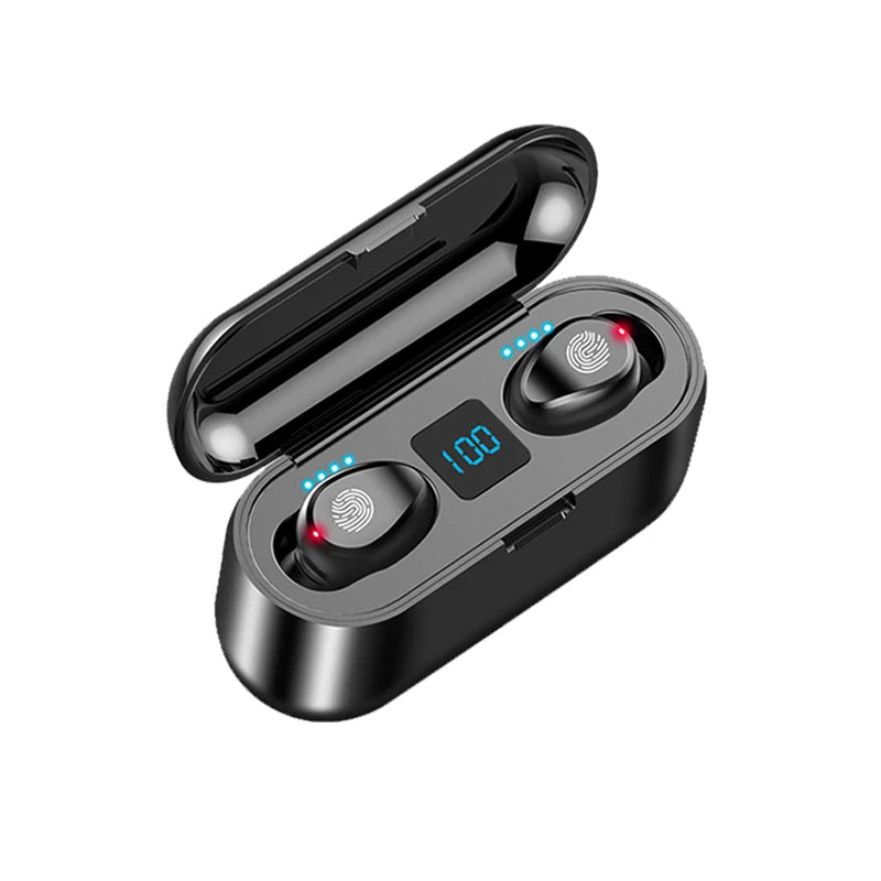 F9-2 Wireless TWS Earphone Bluetooth Earbuds Waterproof Ture TWS Sports Headset Bluetooth TV Adaptor with Mic Use For TV PC Car