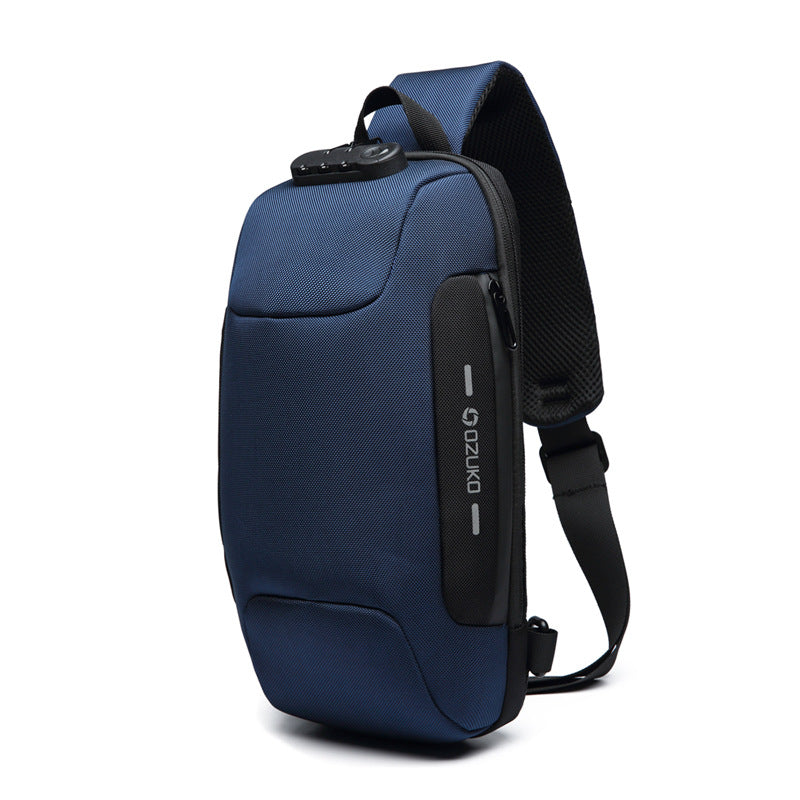 USB Anti-Theft Men's Chest Bag: Korean Casual, Waterproof Shoulder Bag.