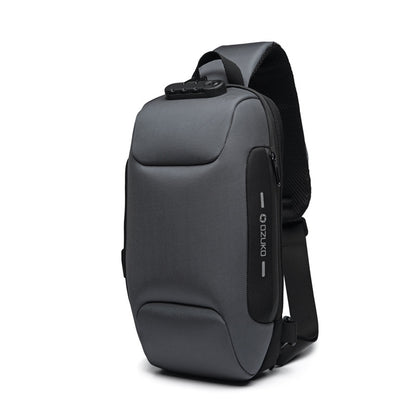 USB Anti-Theft Men's Chest Bag: Korean Casual, Waterproof Shoulder Bag.