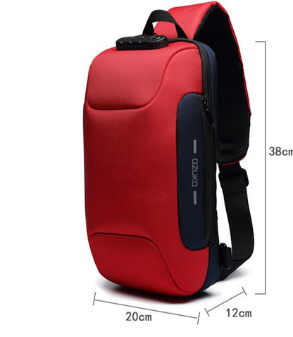 USB Anti-Theft Men's Chest Bag: Korean Casual, Waterproof Shoulder Bag.